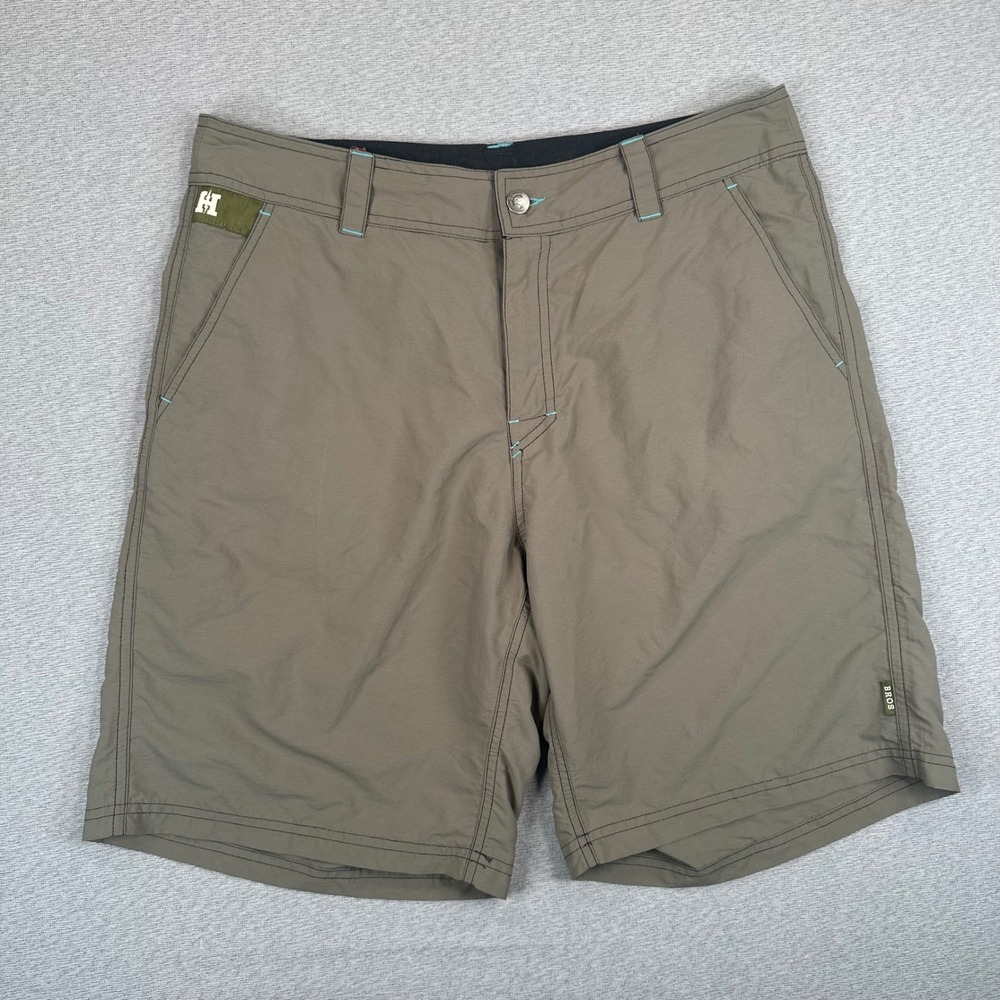 Howler Brothers‎ Horizon Hybrid Shorts Mens 33 Olive Green Ripstop Nylon Hiking